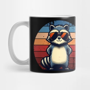 Cool Retro Raccoon in Sunglasses 70s 80s 90s Funny Raccoon Mug